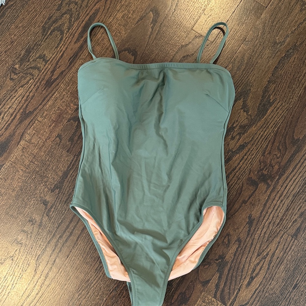 J. Crew Women's Green One Piece Swimsuit
